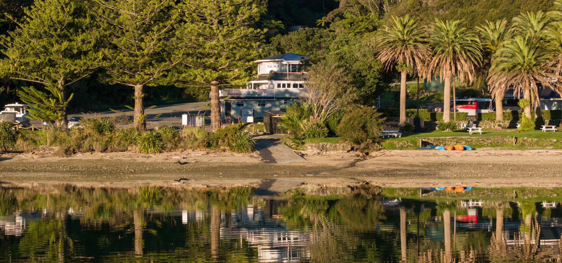 Marlborough Sounds accommodation and cafe